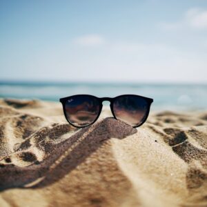 Sunglasses in sunlight