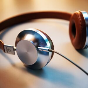 Headphones on stand