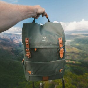 Brown leather backpack