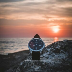 Leather strap watch