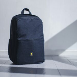 Leather goods flat lay