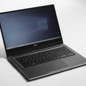 Open laptop close up