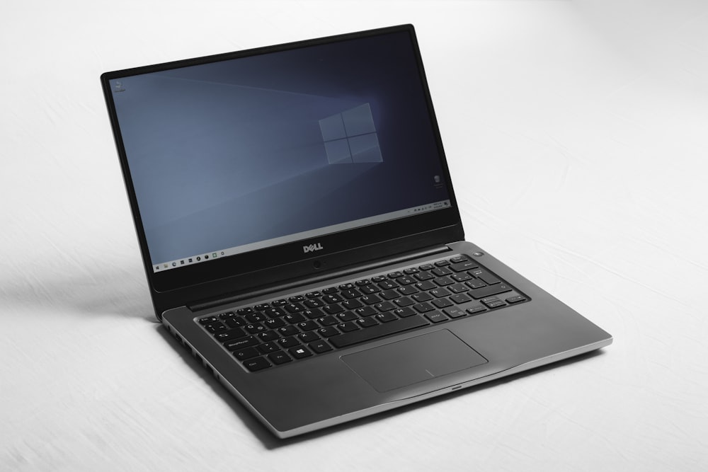 Open laptop close up