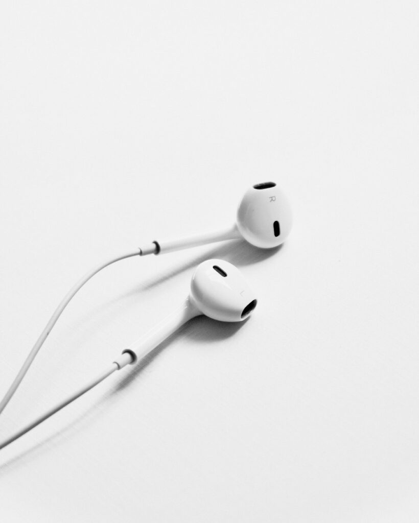 Earbuds close up