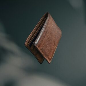 Leather wallet with cards