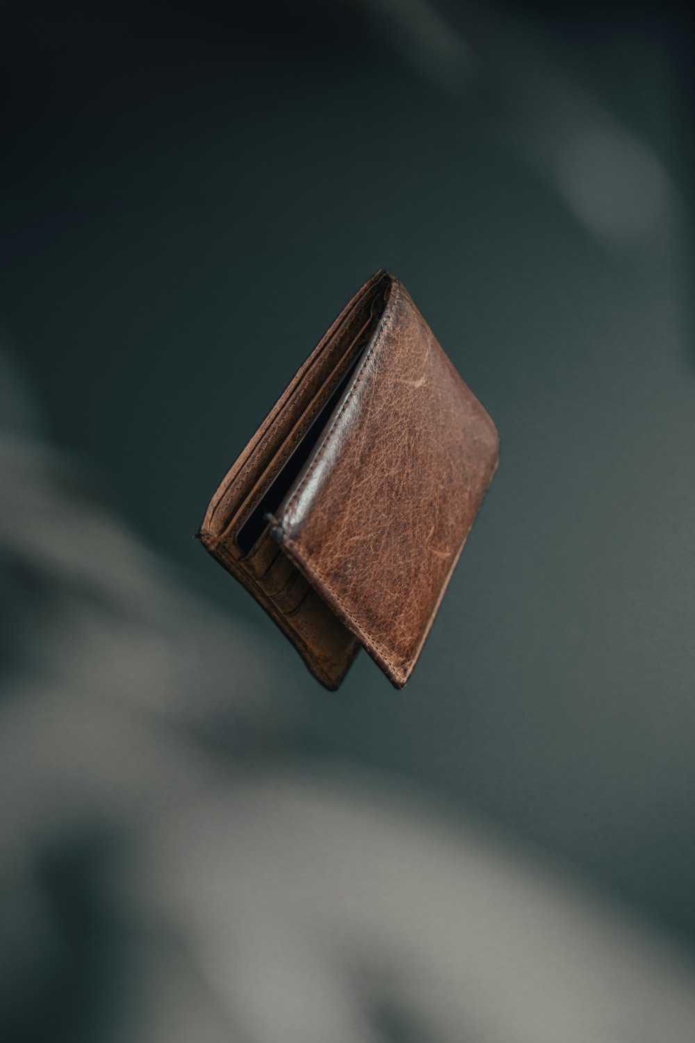 Leather wallet with cards